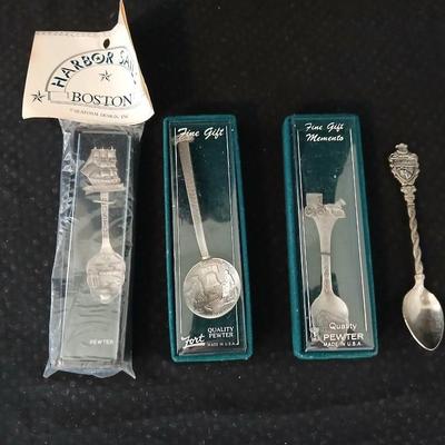 Collection of Souvenir spoons - Colorado - Philadelphia - Boston and more
