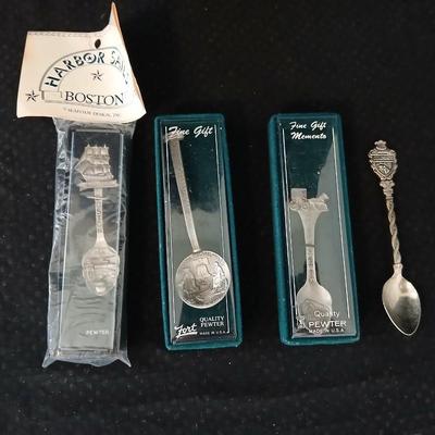 Collection of Souvenir spoons - Colorado - Philadelphia - Boston and more