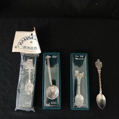 Collection of Souvenir spoons - Colorado - Philadelphia - Boston and more