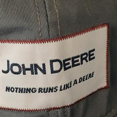 John Deere - Framed signed & numbered tractor scene by Colette McLaughlin 6/460 with John Deere cap and a deck of John deere playing...