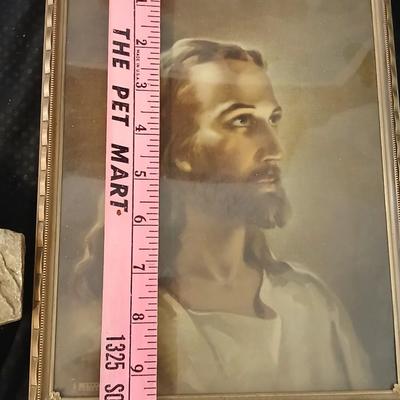 Religious decorative items - Nativity Scene Holy Family -Madonna & Child trinket box - Christian cross made of resin - framed Jesus...