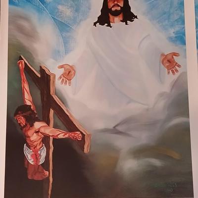 Religious decorative items - Nativity Scene Holy Family -Madonna & Child trinket box - Christian cross made of resin - framed Jesus...