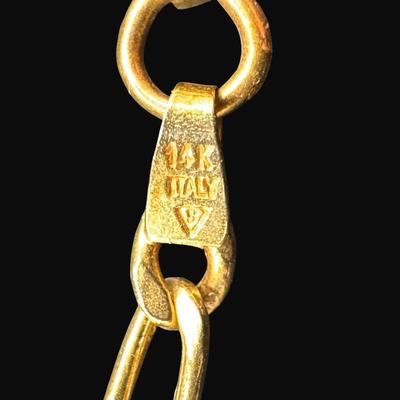 Sale Photo Thumbnail #359: **WIRE TRANSFER IS REQUIRED IF SHIPPED.** [4.57g] This Figaro style necklace is stamped “Italy.” The spring in the clasp needs repair. Measurement: 19”L. Pre-auction estimate: $300-$400. **ALL PRECIOUS METALS SALES ARE FINAL. NO REFUNDS WILL BE GIVE