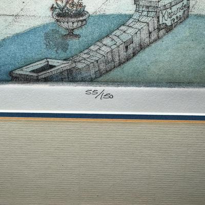 Sale Photo Thumbnail #379: Believed to be an etching. Signed and numbered 55/150. Measurement: 33” x 26.5”. [CS]