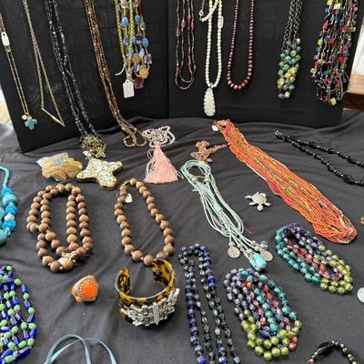 Sale Photo Thumbnail #38: Boho and beaded necklaces 
Lia sophia tortoise shell bracelet