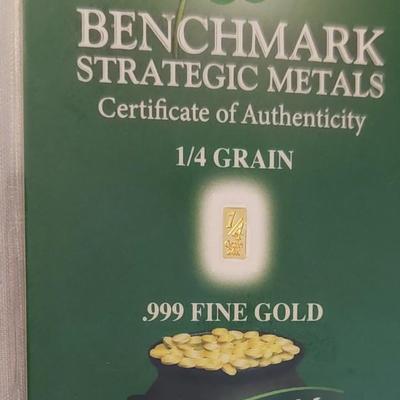 1/4 grain Gold certified