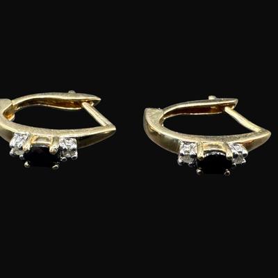 Sale Photo Thumbnail #437: **WIRE TRANSFER IS REQUIRED IF SHIPPED.** [10.82g] Includes two pairs of earrings with semi-precious stones, and a ring with cubic zircon stones. **ALL PRECIOUS METALS SALES ARE FINAL. NO REFUNDS WILL BE GIVEN FOR ANY REASON.** [KB]