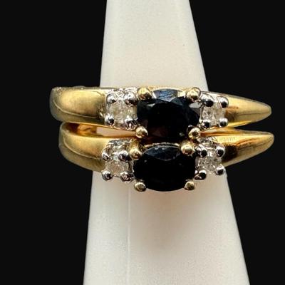 Sale Photo Thumbnail #436: **WIRE TRANSFER IS REQUIRED IF SHIPPED.** [10.82g] Includes two pairs of earrings with semi-precious stones, and a ring with cubic zircon stones. **ALL PRECIOUS METALS SALES ARE FINAL. NO REFUNDS WILL BE GIVEN FOR ANY REASON.** [KB]