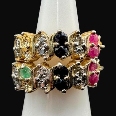 Sale Photo Thumbnail #434: **WIRE TRANSFER IS REQUIRED IF SHIPPED.** [10.82g] Includes two pairs of earrings with semi-precious stones, and a ring with cubic zircon stones. **ALL PRECIOUS METALS SALES ARE FINAL. NO REFUNDS WILL BE GIVEN FOR ANY REASON.** [KB]