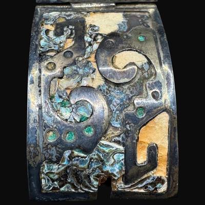 Sale Photo Thumbnail #441: **WIRE TRANSFER IS REQUIRED IF SHIPPED.** [26.25g] By JPM of Mexico. Some pieces of inlay are missing. Measurement: 7”L. **ALL PRECIOUS METALS SALES ARE FINAL. NO REFUNDS WILL BE GIVEN FOR ANY REASON.** [CS]