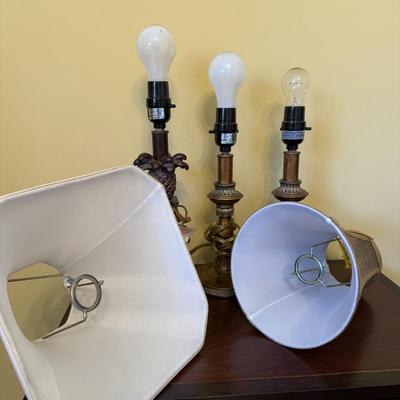 Three Petite Table Lamps & Extra Shades (BGB-SS)