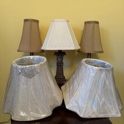 Three Petite Table Lamps & Extra Shades (BGB-SS)
