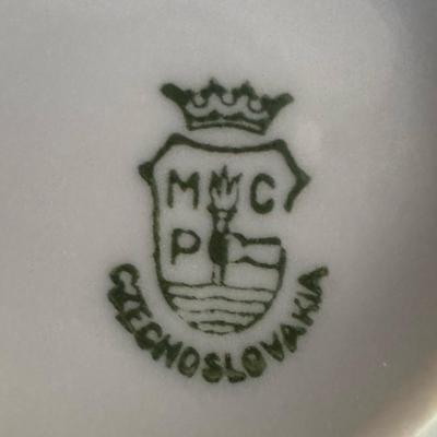 Sale Photo Thumbnail #449: Includes teacups, saucers, serving platters, and more. Total of 16 pieces. [RE]