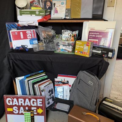 Sale Photo Thumbnail #56: Office Supplies paper shredder metal fall boxes, paper, hole punch, calculator and lots more.