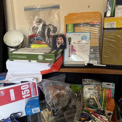 Sale Photo Thumbnail #60: Office Supplies paper shredder metal fall boxes, paper, hole punch, calculator and lots more.