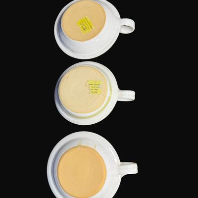 Sale Photo Thumbnail #458: Hand painted. Some pieces have “Chodovia” paper labels. Includes baskets, candle holders, bud vases, pitcher, and more. Total of ten pieces. Measurement of largest: 5”H. [RE]