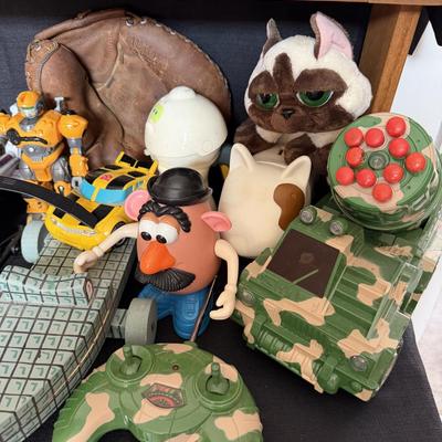 Sale Photo Thumbnail #73: Fireman costume,Baseball gloves, Thomas the train and more.