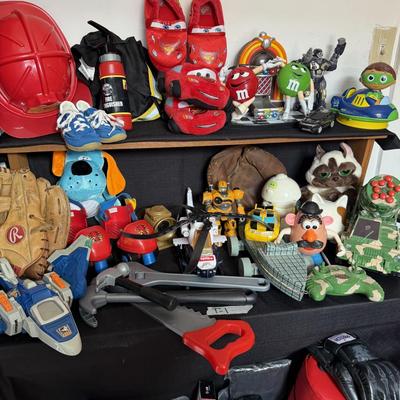 Sale Photo Thumbnail #72: Fireman costume,Baseball gloves, Thomas the train and more.