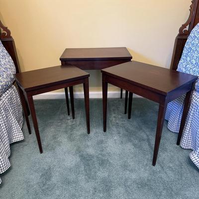 Three Wooden Nesting Tables w/ Inlay (BGB-SS)