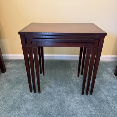 Three Wooden Nesting Tables w/ Inlay (BGB-SS)