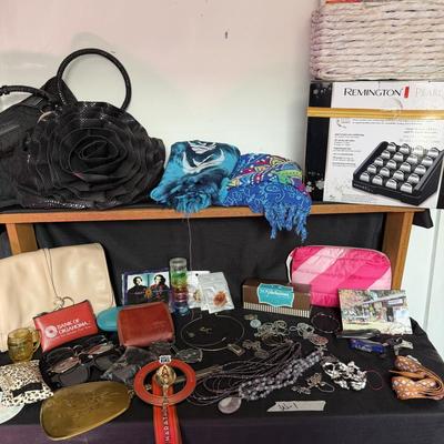Sale Photo Thumbnail #78: Purses, Rollers, jewelry, yarn and more.