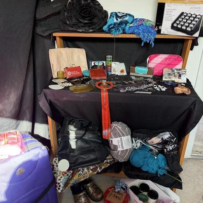 Sale Photo Thumbnail #80: Purses, Rollers, jewelry, yarn and more.