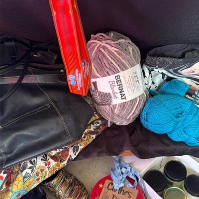 Sale Photo Thumbnail #83: Purses, Rollers, jewelry, yarn and more.