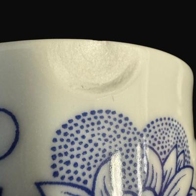 Sale Photo Thumbnail #467: Includes coffee pot, creamers, sugar bowls, plates, bowls, serving tray, and more. Total of 40+ pieces from various manufacturers. One cup has a chip. [RE]