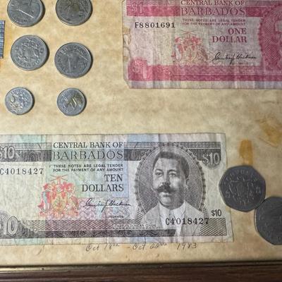 Sale Photo Thumbnail #522: Includes paper currency and coins in multiple denominations, all from Barbados. [RM]