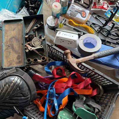 Sale Photo Thumbnail #139: Tools, Tow straps, extension cord, casters, lights, tiling tools and more
