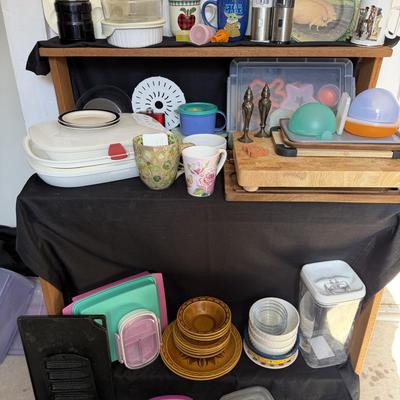 Sale Photo Thumbnail #148: Kitchen Items, Corning Ware, Corelle, Cutting Boards and more.