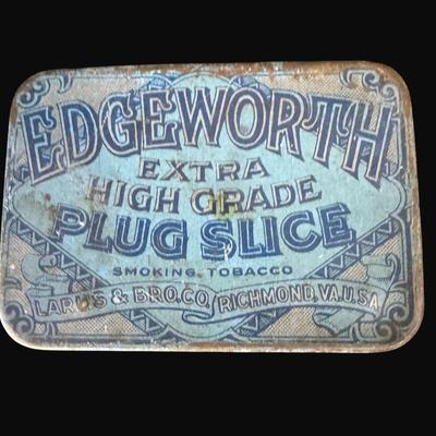 Sale Photo Thumbnail #561: Includes tobacco tins and matchbooks, Names include Ginger, Players, Edgeworth, and more. Also includes a razor blade safe. Total of 40 pieces. [CS]