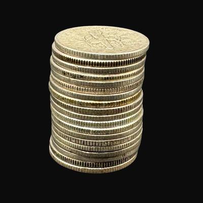 Sale Photo Thumbnail #596: **WIRE TRANSFER IS REQUIRED IF SHIPPED.** Includes Eisenhower dimes and Mercury dimes. Various dates. Total of 19 pieces. All are believed to be circulated. Silver content is 90%. **ALL PRECIOUS METALS SALES ARE FINAL. NO REFUNDS WILL BE GIVEN FOR ANY REA