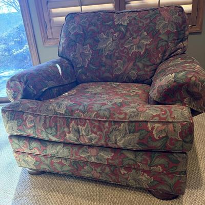 Clayton Marcus Upholstered Chair & Ottoman (BLR-MG)