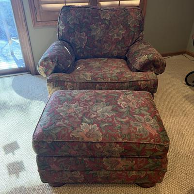 Clayton Marcus Upholstered Chair & Ottoman (BLR-MG)