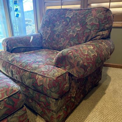 Clayton Marcus Upholstered Chair & Ottoman (BLR-MG)