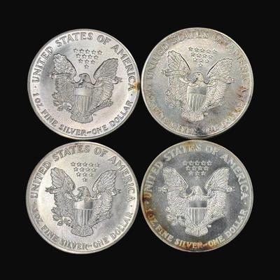 Sale Photo Thumbnail #600: **WIRE TRANSFER IS REQUIRED IF SHIPPED.** Years include 1987, 1988, 1989, and 1991. Total of 4 pieces. All are believed to be uncirculated. Silver content is 90%. **ALL PRECIOUS METALS SALES ARE FINAL. NO REFUNDS WILL BE GIVEN FOR ANY REASON.** [AG]