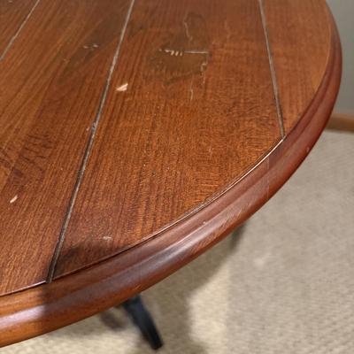 Wooden Top Side Table With Iron Base (BLR-MG)