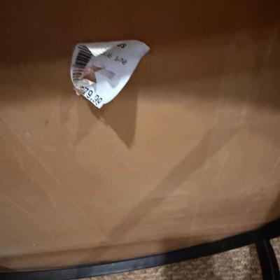 Wooden Top Side Table With Iron Base (BLR-MG)