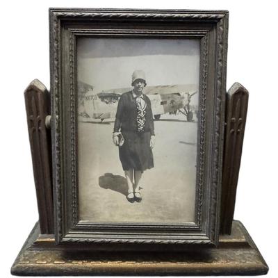 Sale Photo Thumbnail #619: Polychrome and wood construction. Total of two pieces. Age related wear. Measurement: 8.25” x 8.25”. [CS]