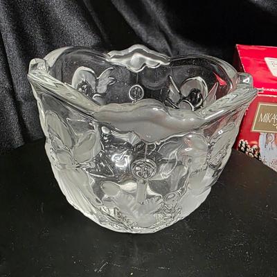 Vintage Mikasa Holiday Classics Cherub Votive Holder - Crystal Angel Candle Dish