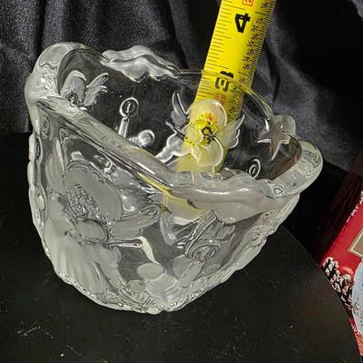 Vintage Mikasa Holiday Classics Cherub Votive Holder - Crystal Angel Candle Dish