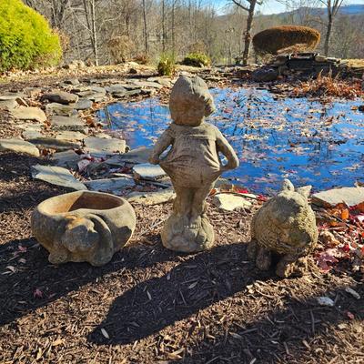 Trio of Concrete Yard Art (BY-JS)