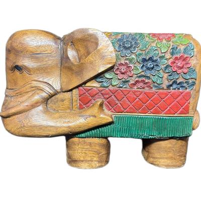 Sale Photo Thumbnail #686: Hand carved and hand painted. Age related wear. Measurement: 16”L x 11”H. [DR]