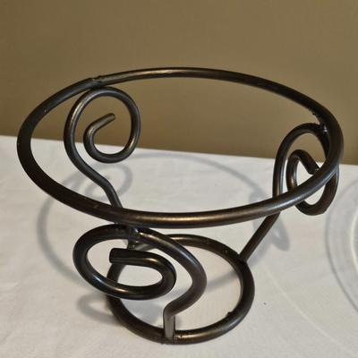 Wrought Iron & Brass Candle Stands (BLR-JS)