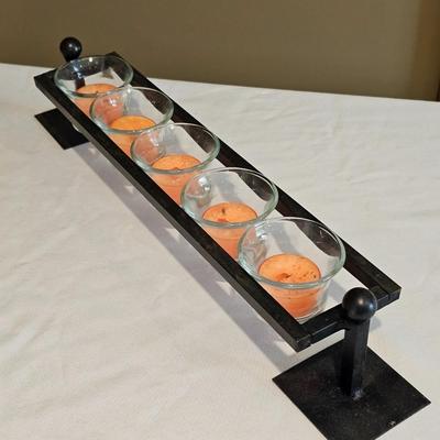 Wrought Iron & Brass Candle Stands (BLR-JS)