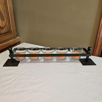 Wrought Iron & Brass Candle Stands (BLR-JS)