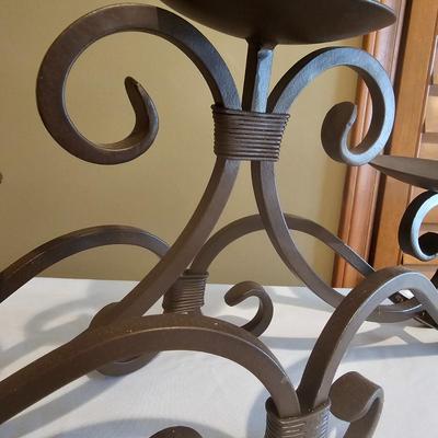 Wrought Iron & Brass Candle Stands (BLR-JS)