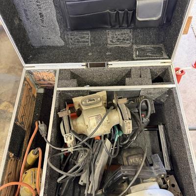 Sale Photo Thumbnail #209: Power Tools, Large rolling Box, New Auger, And Gas cans.