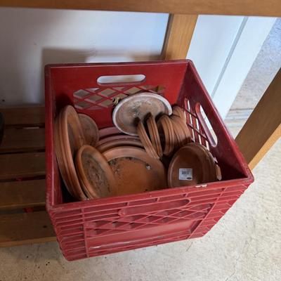 Sale Photo Thumbnail #221: Lots of Flower pots and Pottery Bench